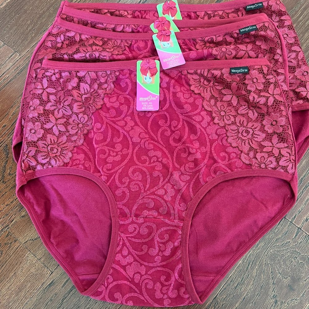 NWT Red Cotton & Lace Panty by  Mengni Sirou